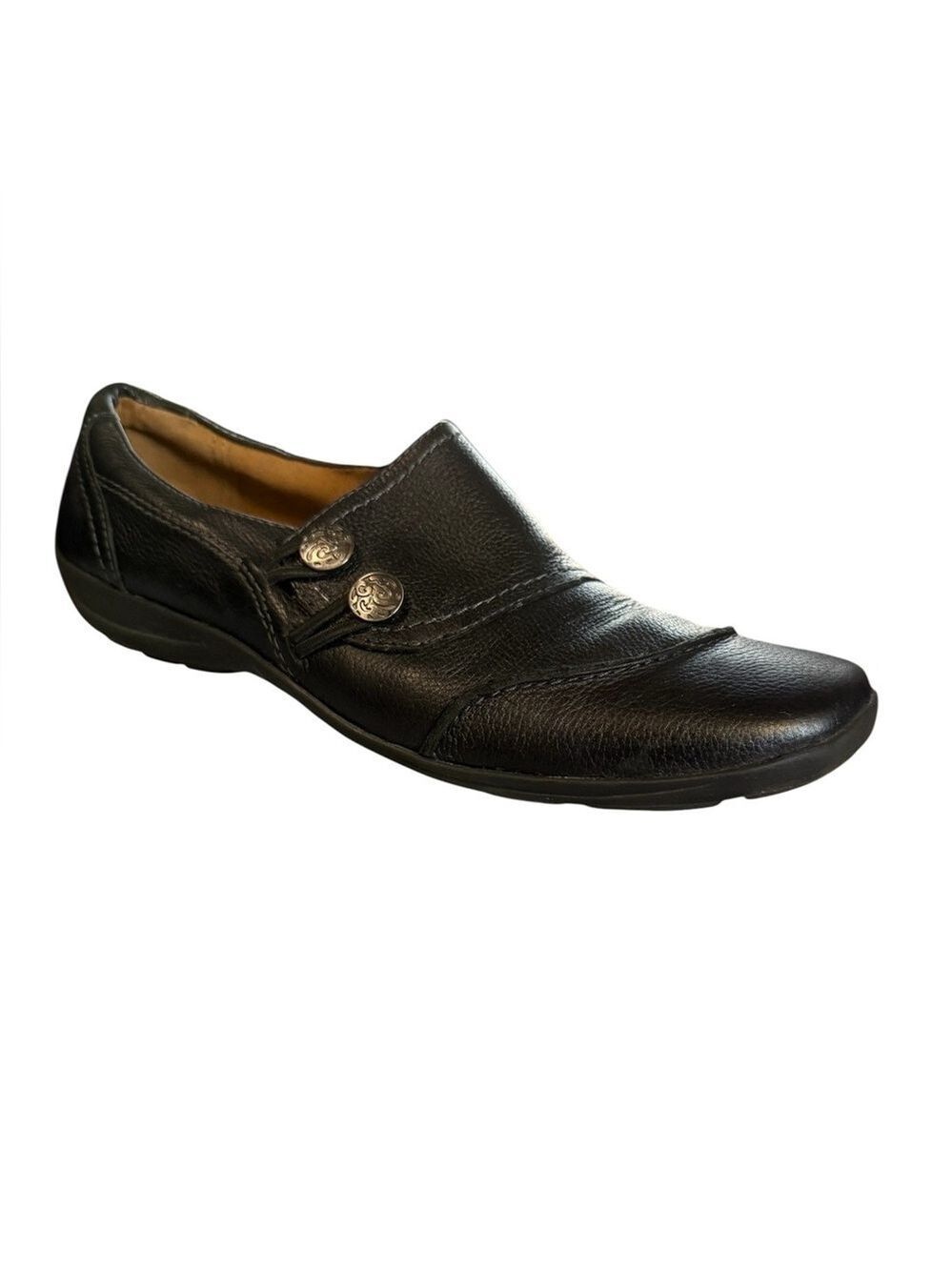 Naturalizer Black Leather Slip-On Comfort Loafers Women’s 9M
